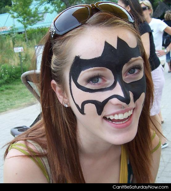 Bat face - bat face girl might be cute if it wasn't for the bat on her face